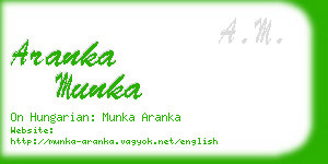 aranka munka business card